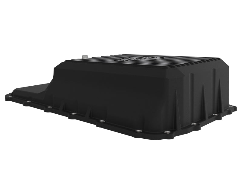 aFe 20-21 Ford Truck 10R140 Transmission Pan - Black POWER Street Series with Machined Fins | Heavy-Duty Performance Upgrade for Towing & Off-Road Adventures