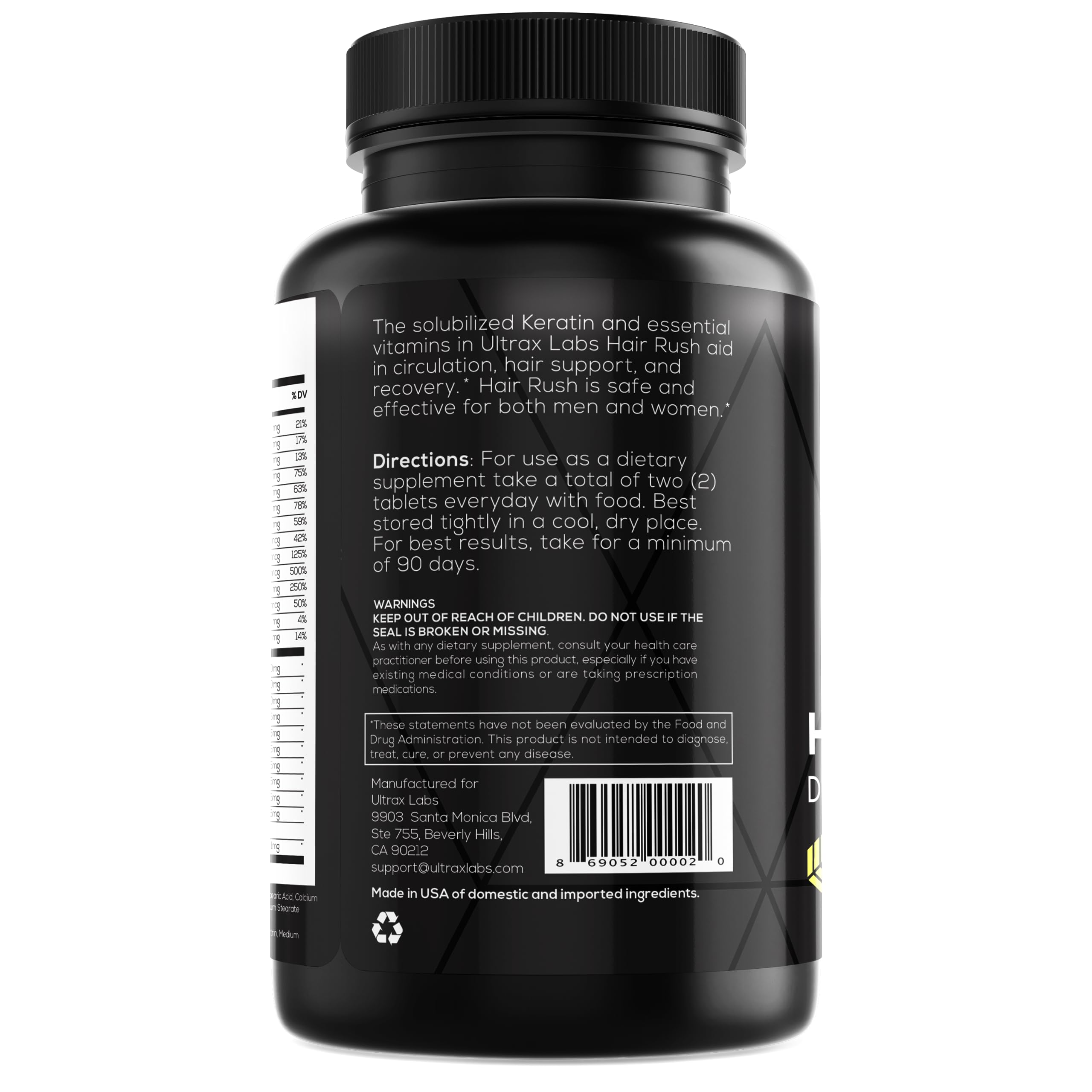 Hair Growth Vitamins with Solubilized Keratin - 23 Essential Nutrients for Thicker, Stronger Hair - Clinically Proven Supplement - 1 Month Supply - Perfect for Thinning Hair & Daily Hair Care Routine