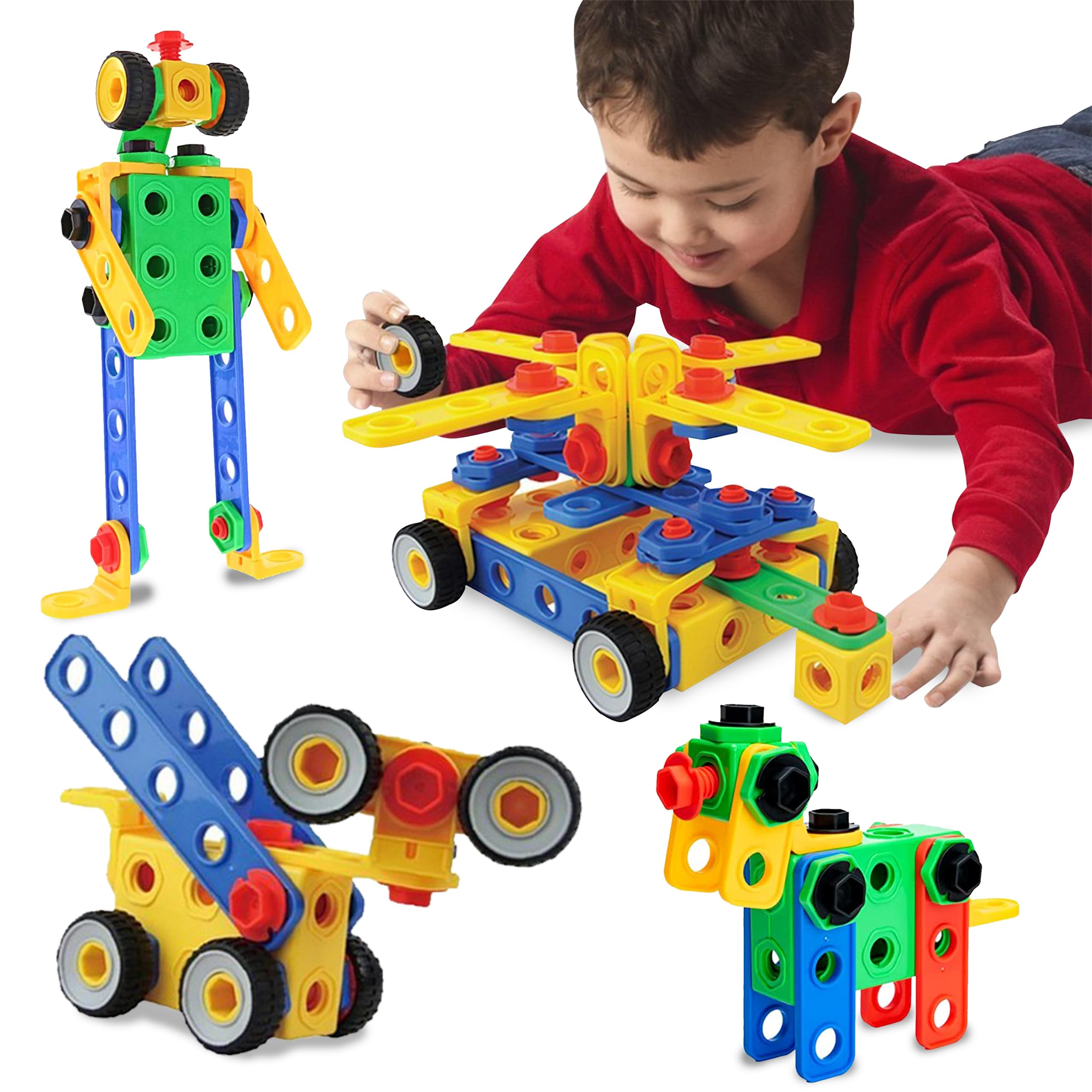 ETI Toys STEM Learning Educational Building Blocks Set - 101 PCS Construction Engineering Kit for Kids Ages 3-5 | Creative Fun STEM Toys Gift for Boys & Girls | Perfect for Classroom Learning, Birthday Gifts & Early Childhood Development