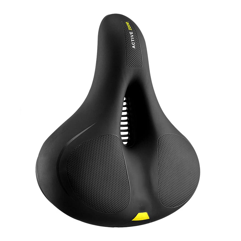YQ&TL Comfortable Waterproof Bike Seat - Ergonomic Bicycle Saddle for Men & Women with Hollow Design - Fits Road Bikes, Cruisers, Mountain Bikes & Exercise Bikes - Perfect for Commuting, Cycling & Outdoor Sports (Yellow)