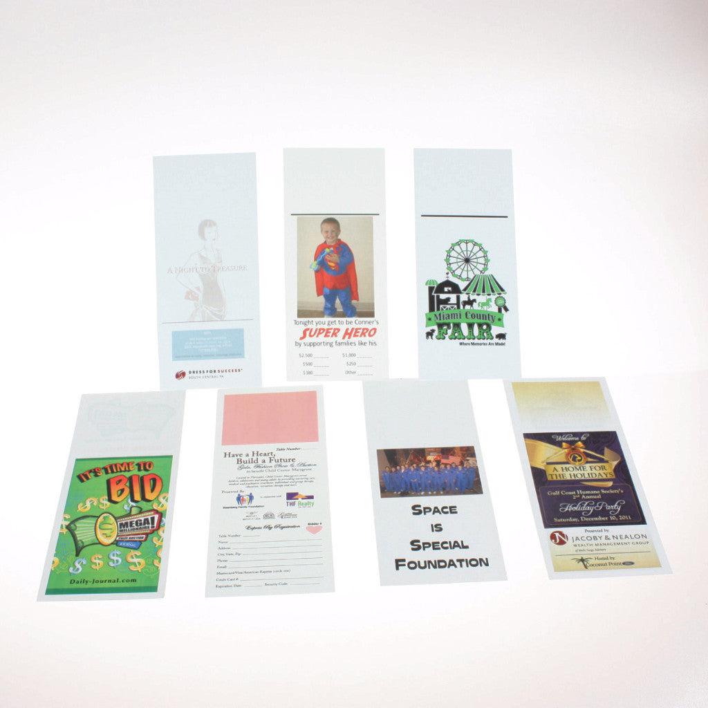 Custom 1/3 Page Standard Size Bid Cards - Full Color Printing - Unnumbered (1000/Pack) - Perfect for Auctions, Fundraisers & Bidding Events