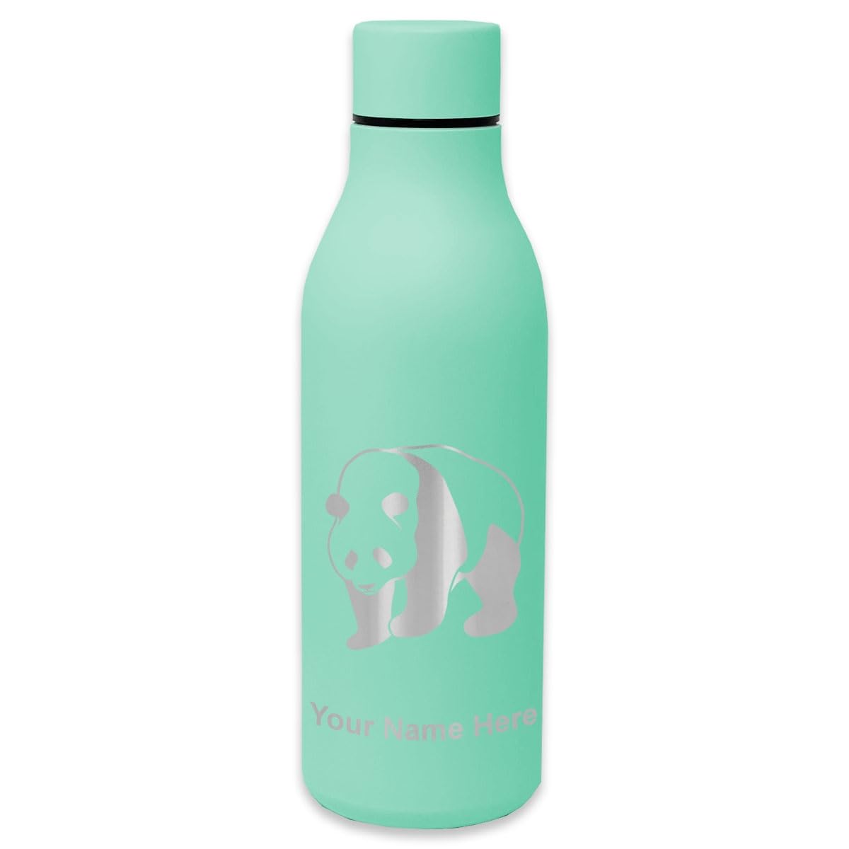 LaserGram Double Wall Insulated Stainless Steel Water Bottle with Panda Bear Design - Personalized Engraving Included | Perfect for Gym, Hiking & Outdoor Activities
