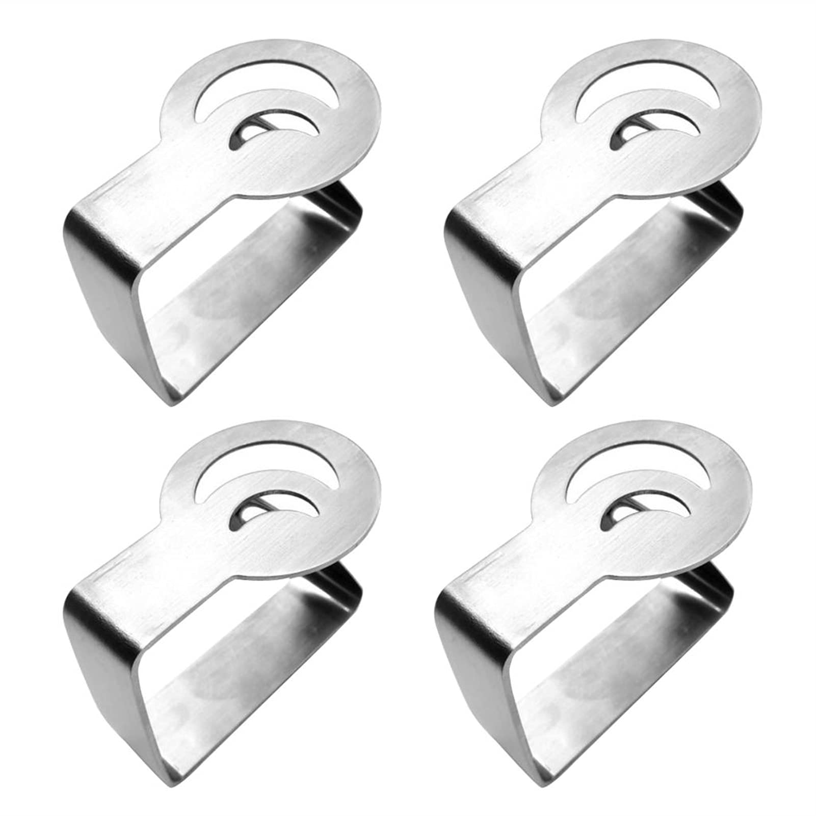 BDJKQLZ 4 Pack Stainless Steel Picnic Tablecloth Clips - Heavy Duty Outdoor Table Cover Clamps for Windproof Secure Hold (Moon Color) | Perfect for BBQs, Beach Parties & Camping Trips