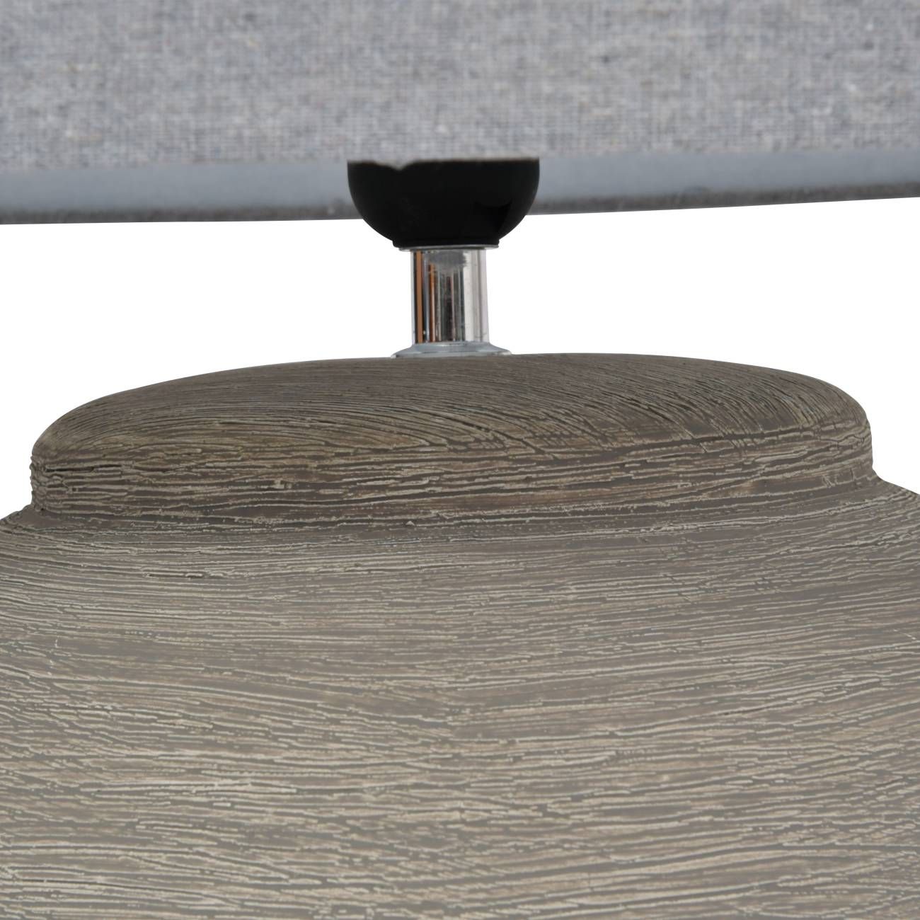 Elegant Baslow Etched Grey Ceramic Table Lamp with Fabric Shade - Small & Large Size for Bedroom, Living Room, or Office Decor