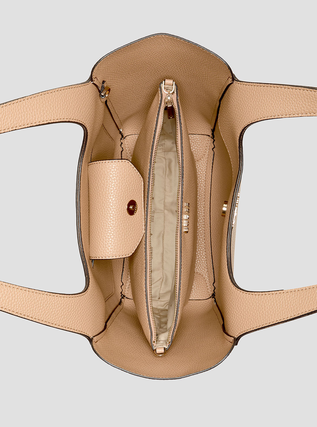 Stylish Beige Helina Tote Bag for Women - Large Canvas Shoulder Bag with Zipper Closure - Perfect for Work, Travel & Shopping