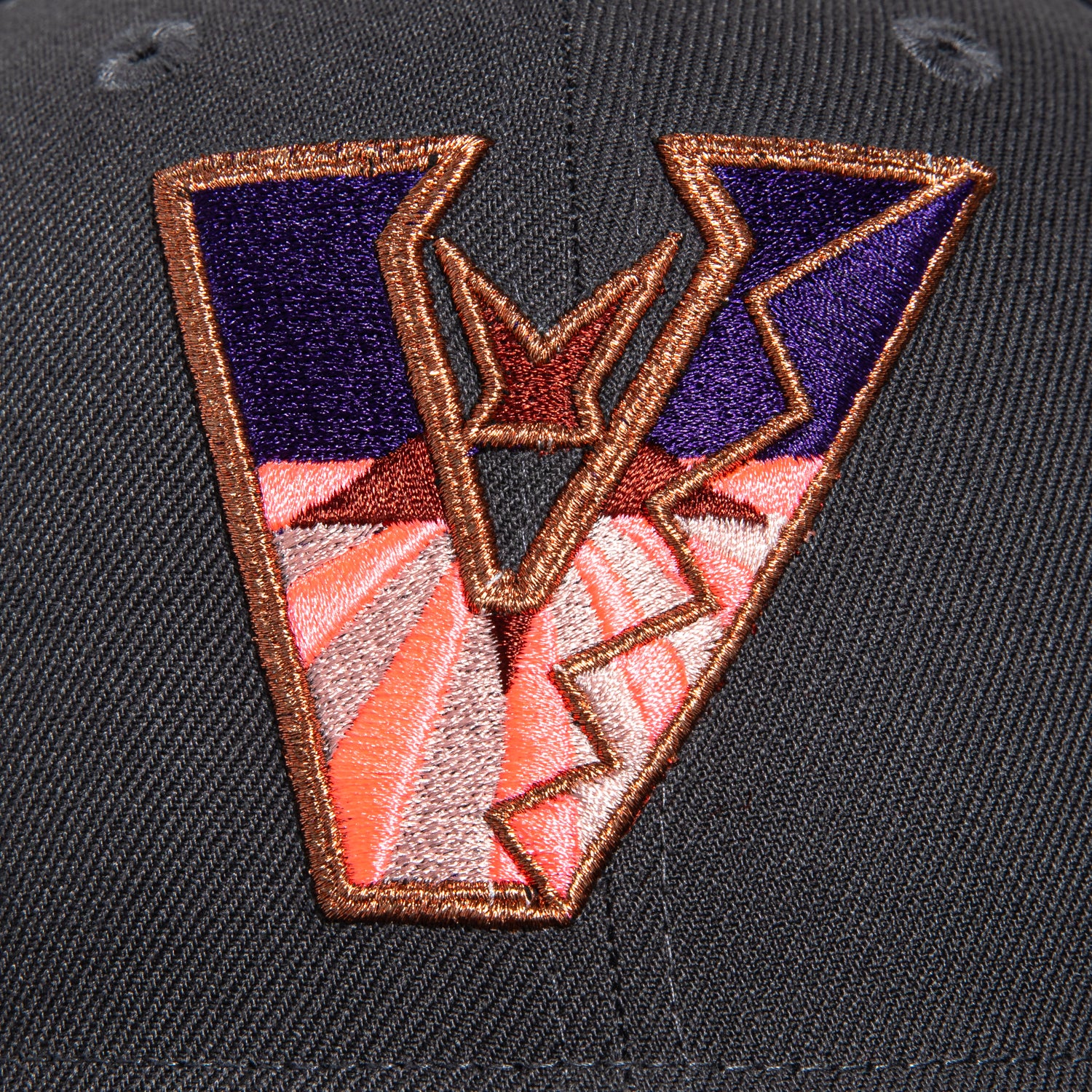 New Era 59Fifty Arizona Diamondbacks 25th Anniversary Patch Upside Down Flag Snapback Hat - Graphite, Purple & Infrared Colors | Perfect for Baseball Games, Fan Collections & Streetwear Fashion