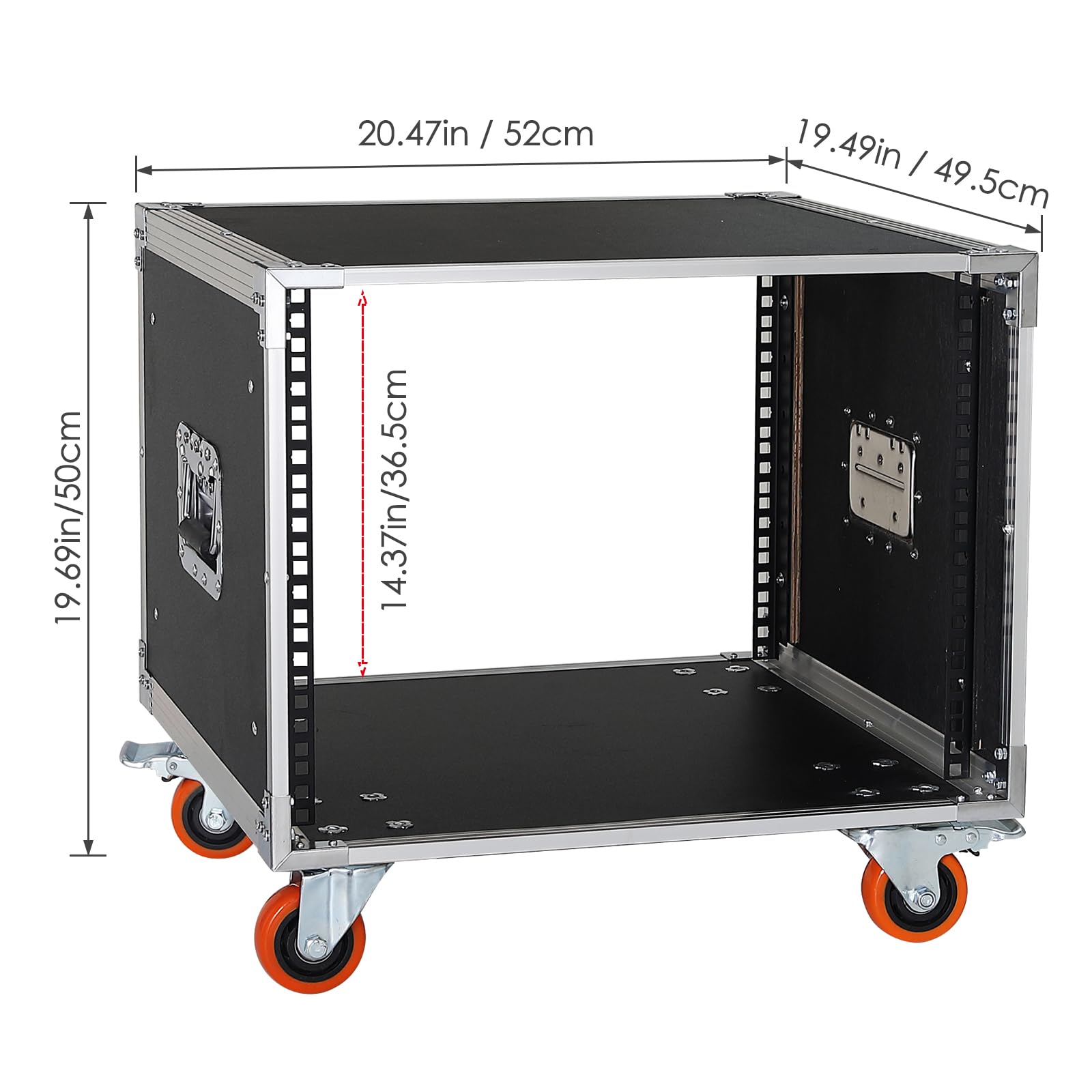 8U AV Gear Rack - 19 Inch Home Audio Video & IT Server Equipment Storage Cabinet with Wheels - Perfect for Studio, Stage, Data Center & Home Theater Organization