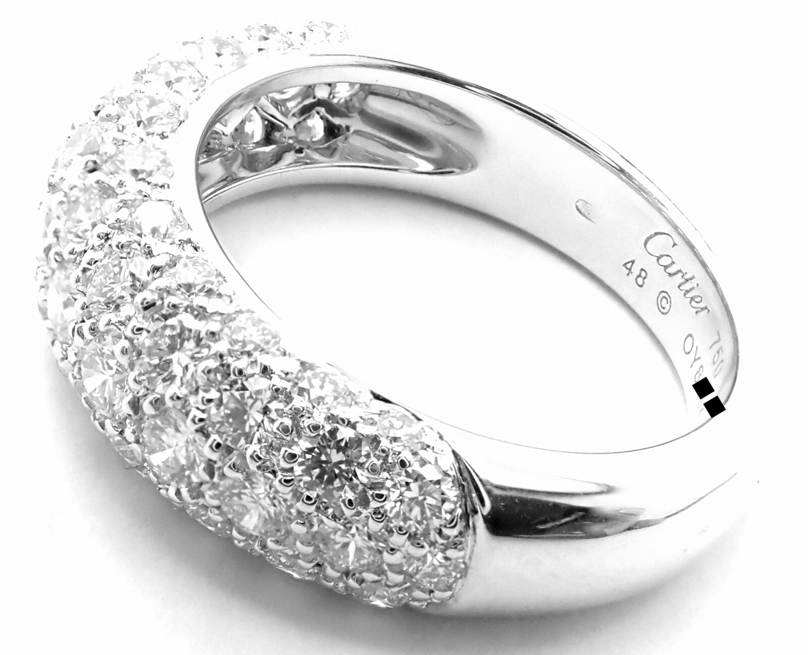 Authentic Cartier Etincelle De Cartier 18k White Gold Diamond Band Ring for Women - Luxury Wedding, Engagement & Anniversary Jewelry Gift