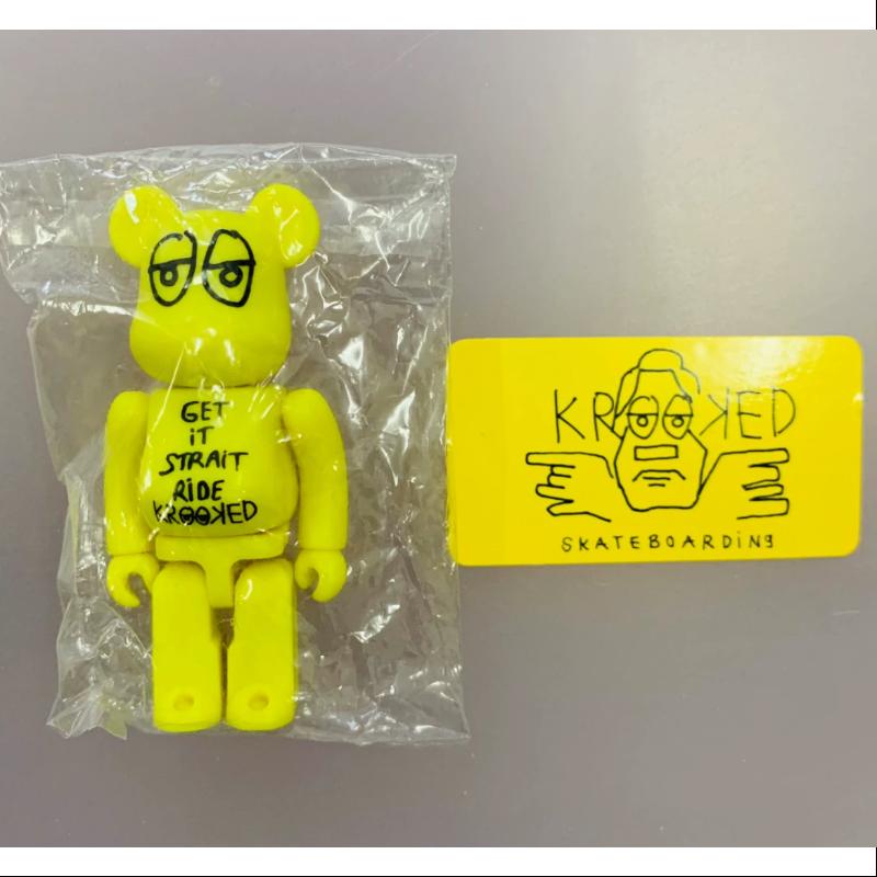 Bearbrick Series 20 ARTIST KROOKED SKATEBOARDING 100% Collectible Vinyl Figure - Limited Edition Art Toy for Display & Skateboarding Enthusiasts - Perfect for Home Decor, Office Collection, and Gift Giving