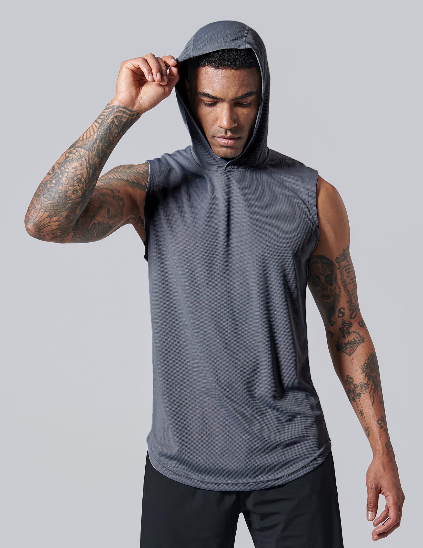 Liberty Imports 3-Pack Men's Sleeveless Gym Hoodies - Breathable Workout Shirts & Muscle Tank Tops for Athletic Training, Running & Gym Wear