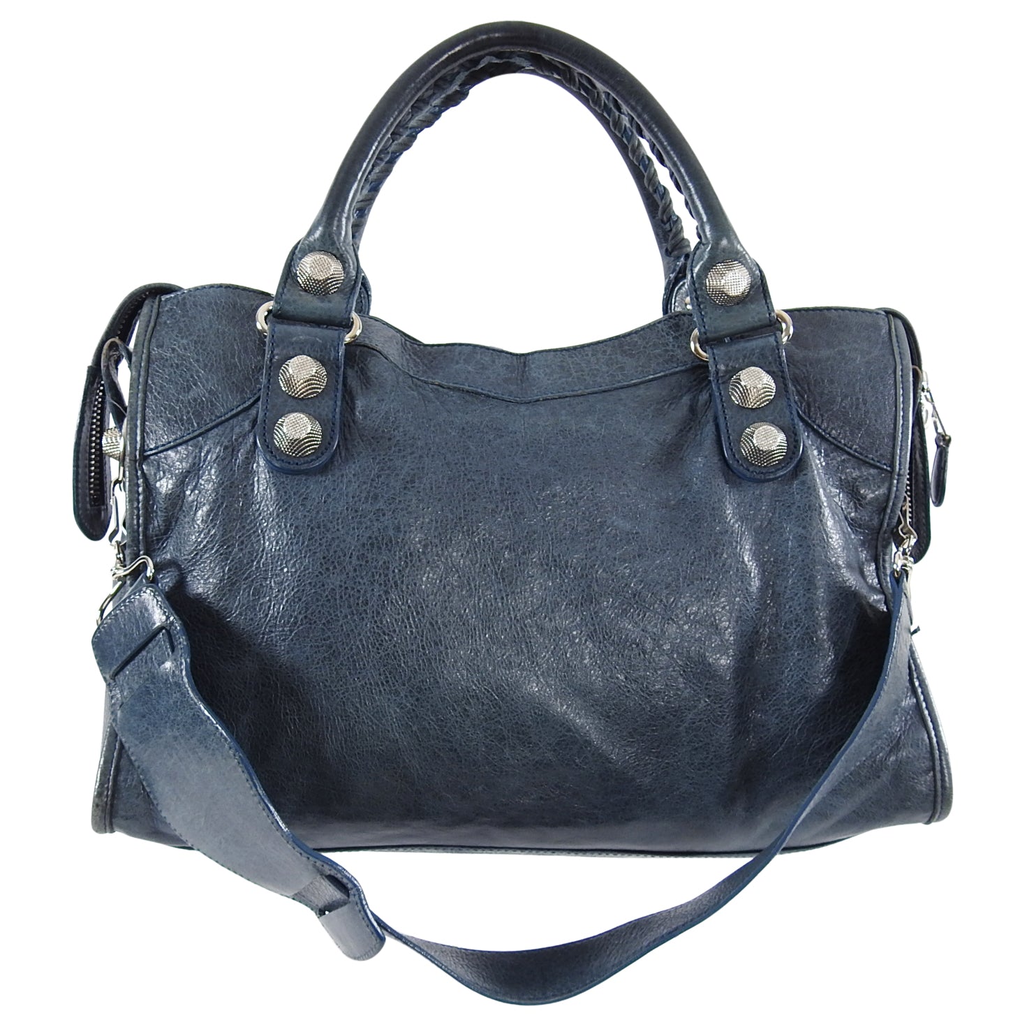 Balenciaga City Bag in Denim Blue with Giant 21 Silver Hardware - Stylish Crossbody Handbag for Women, Perfect for Casual Outings and Travel Accessories
