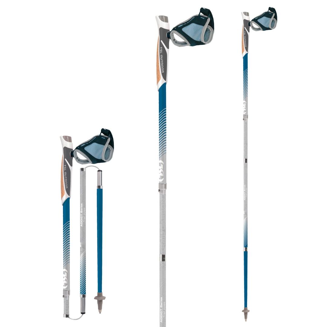 TSL Outdoor Trail Aluminum 4-Pole Trekking Poles - Lightweight & Adjustable for Hiking, Backpacking & Mountain Climbing