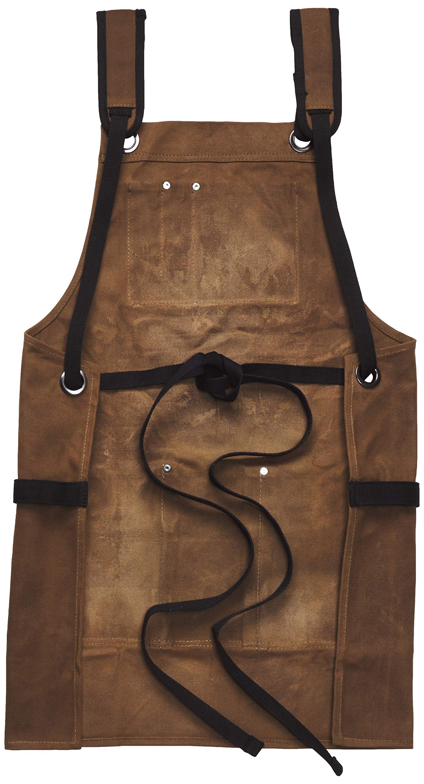 Angry Beaver Waxed Canvas Work Apron for Men - Durable Woodworking & Construction Apron with Adjustable Straps, Utility Pockets & Tool Loops - Perfect for Carpenters, Craftsmen & DIY Projects