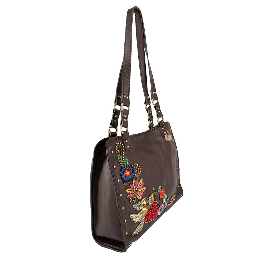Mary Frances Mix it Up Leather Tote Bag - Stylish Multi-Color Handbag for Women | Perfect for Work, Travel & Everyday Use