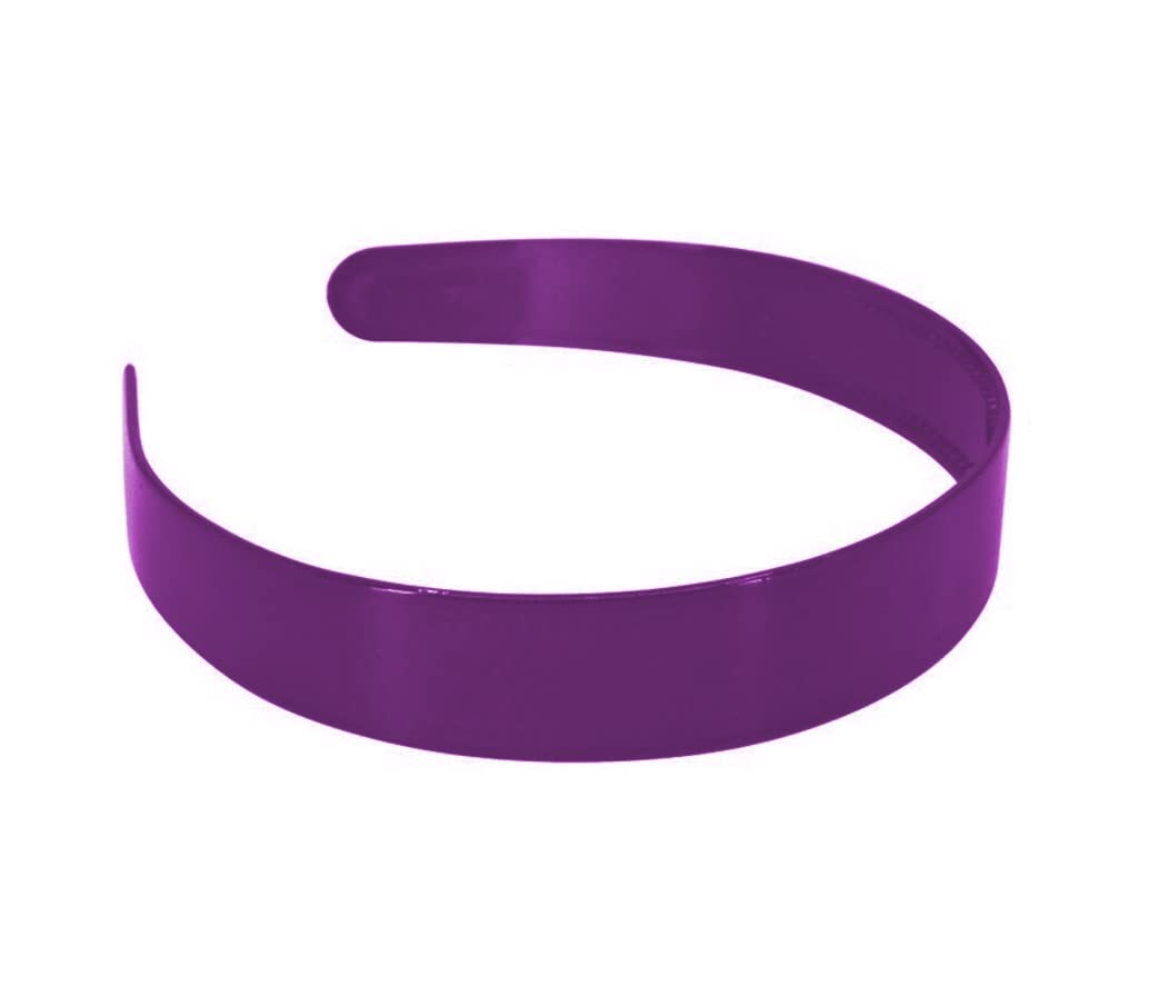 1 Inch Wide Purple Plastic Alice Headband with Teeth - Non-Slip Hair Band for Women & Girls - Perfect for School, Work, or Daily Styling
