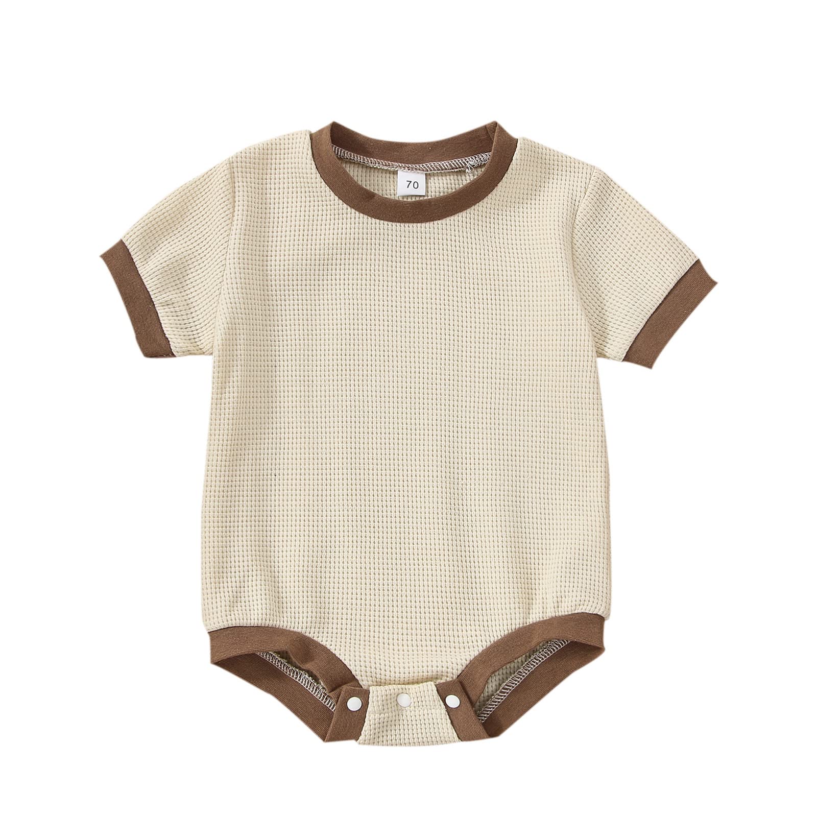 Unisex Baby Romper - Short Sleeve Waffle Knit Onesie Bodysuit for Boys & Girls | Summer Outfit for Playdates, Beach & Casual Wear