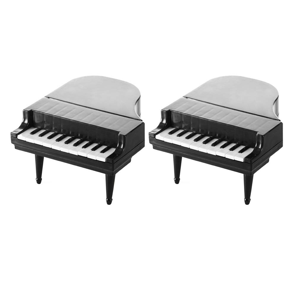 Cabilock 2 Sets Plastic Cake and Fruit Forks - Small Piano Keyboard Design Forks for Home, Party, Banquet (Black) - Perfect for Desserts, Fruits, Appetizers and Elegant Dining Events