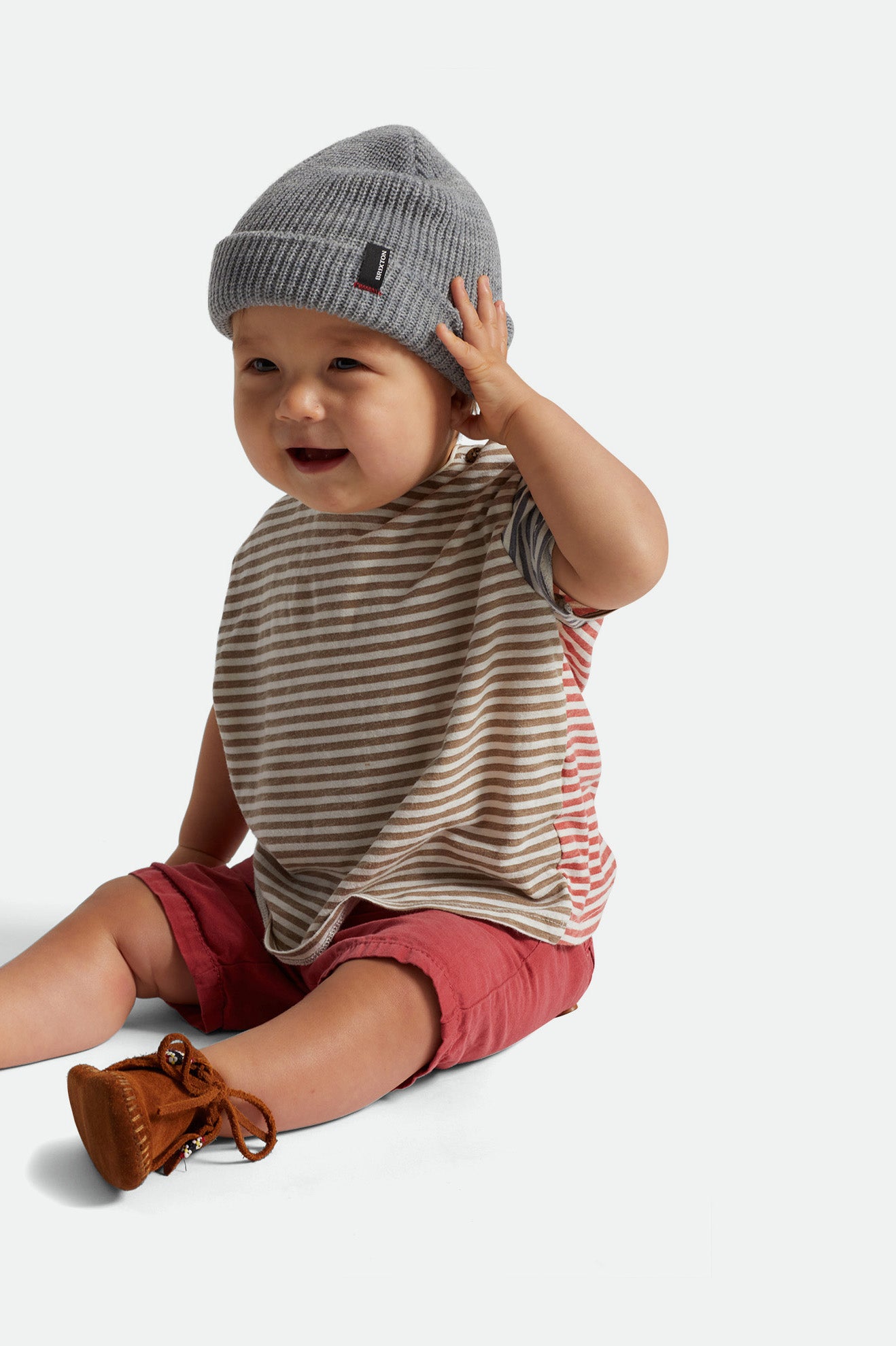 Baby Heist Beanie - Light Heather Grey | Soft & Warm Knit Hat for Infants & Toddlers | Perfect for Winter, Outdoor Play & Family Photos