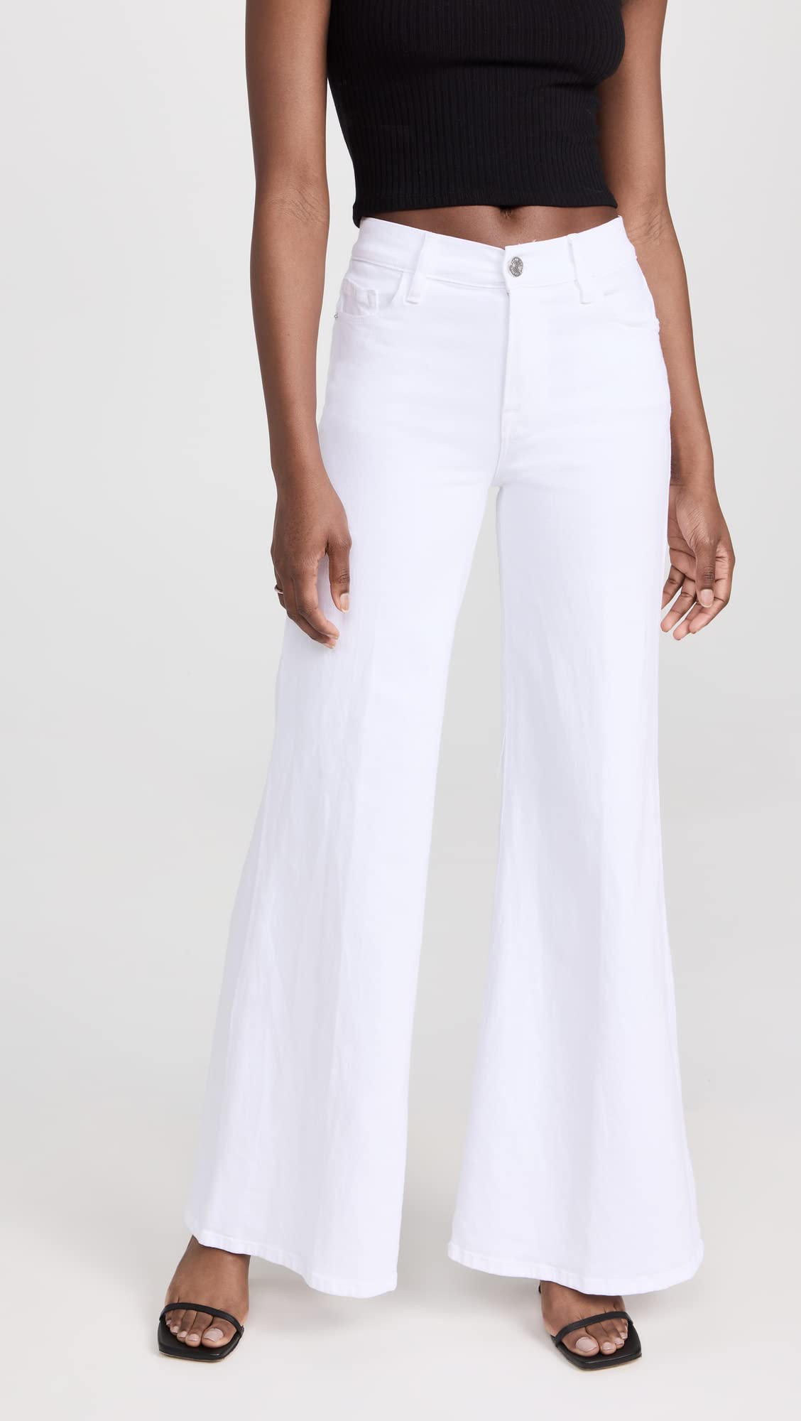 FRAME Women's High Waisted Palazzo Jeans - Stretchy Comfort Fit Wide Leg Trousers for Casual & Office Wear