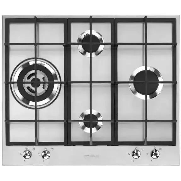 Smeg 60cm Classic Gas Cooktop - Stainless Steel 4 Burner Gas Stove Top for Modern Kitchen | Perfect for Home Cooking, Baking & Entertaining