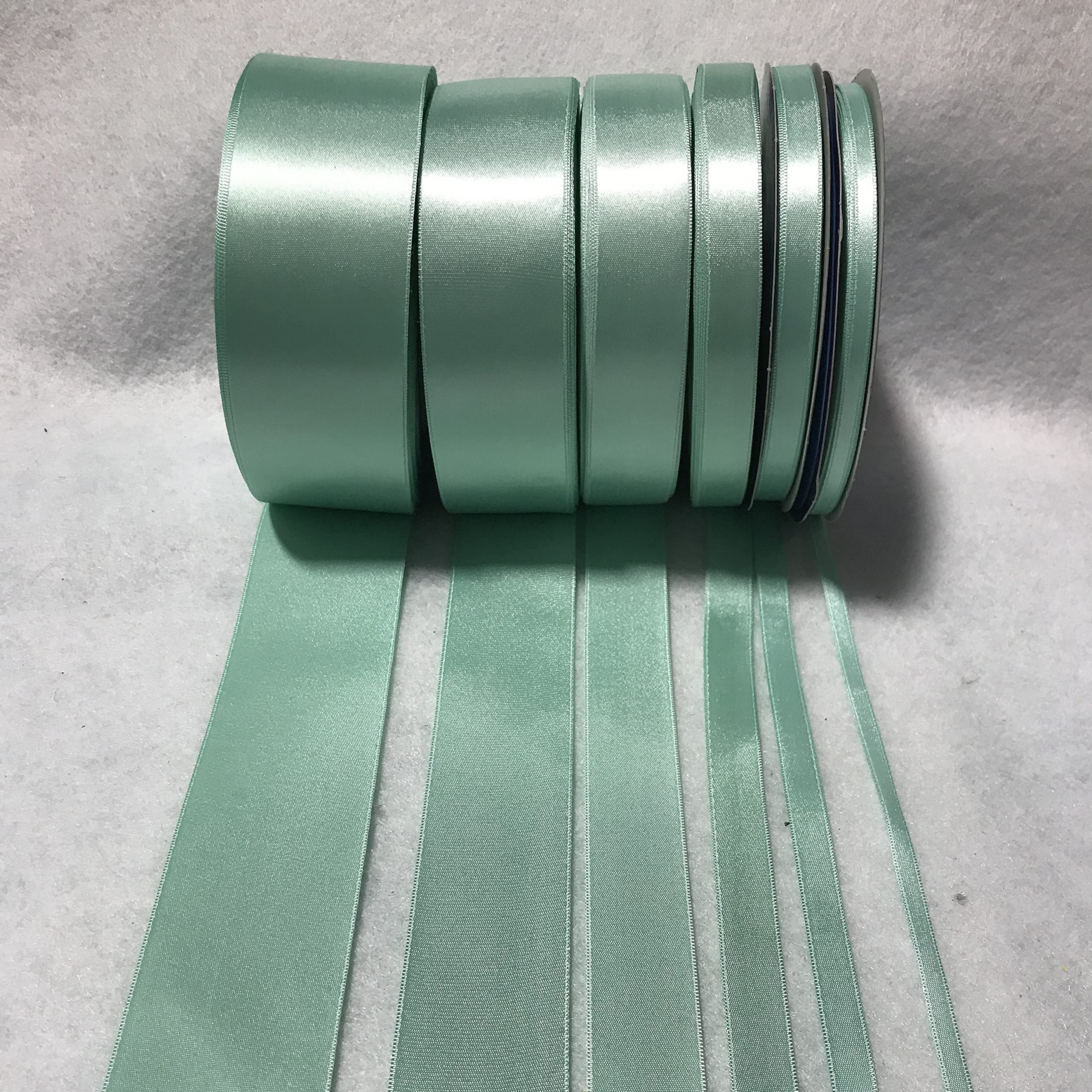 Premium Mint Green Double Sided Satin Ribbon - 3 Yards (6 Width Options) - French Made - Perfect for Gift Wrapping, Wedding Decor & DIY Crafts