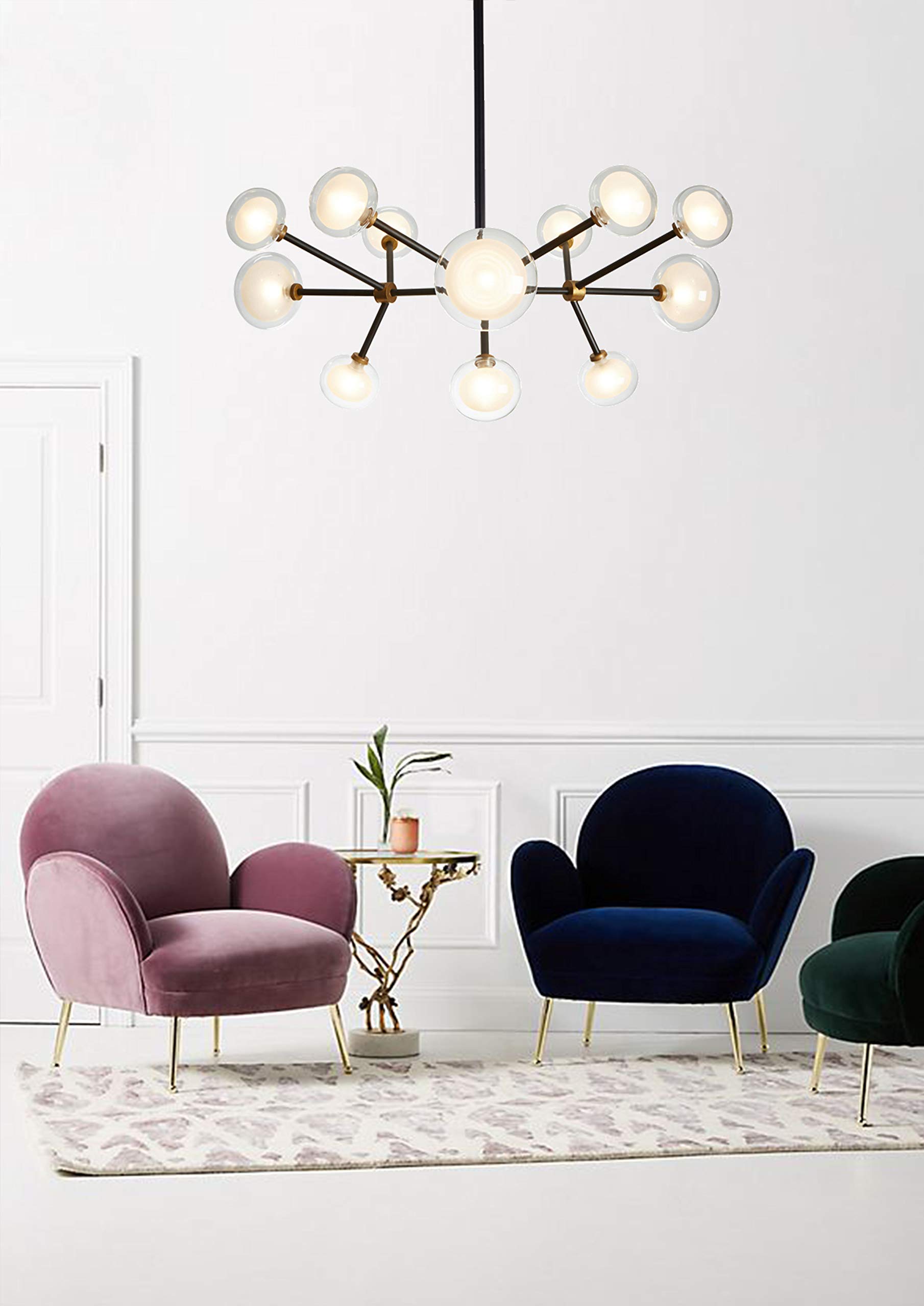 Pasargad Home Enzo Modern Crystal Chandelier Pendant Light Fixture for Dining Room, Living Room & Bedroom | Elegant Ceiling Lighting Decor for Home & Office