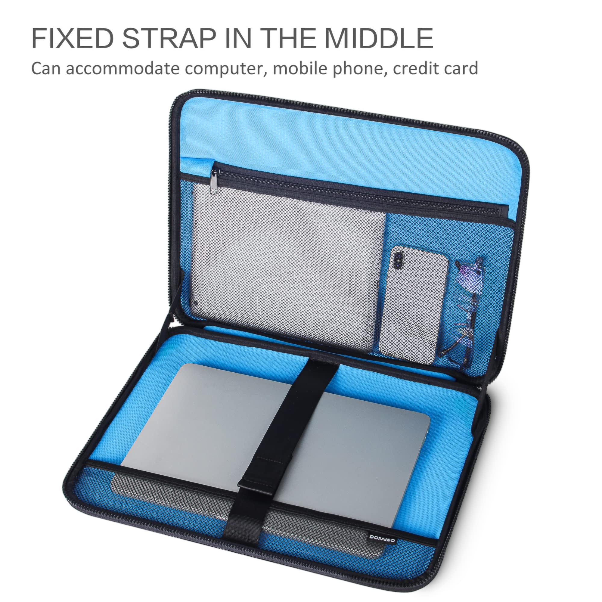 DOMISO 14 Inch Shockproof Waterproof Laptop Sleeve - Lightweight EVA Tablet Case for 14
