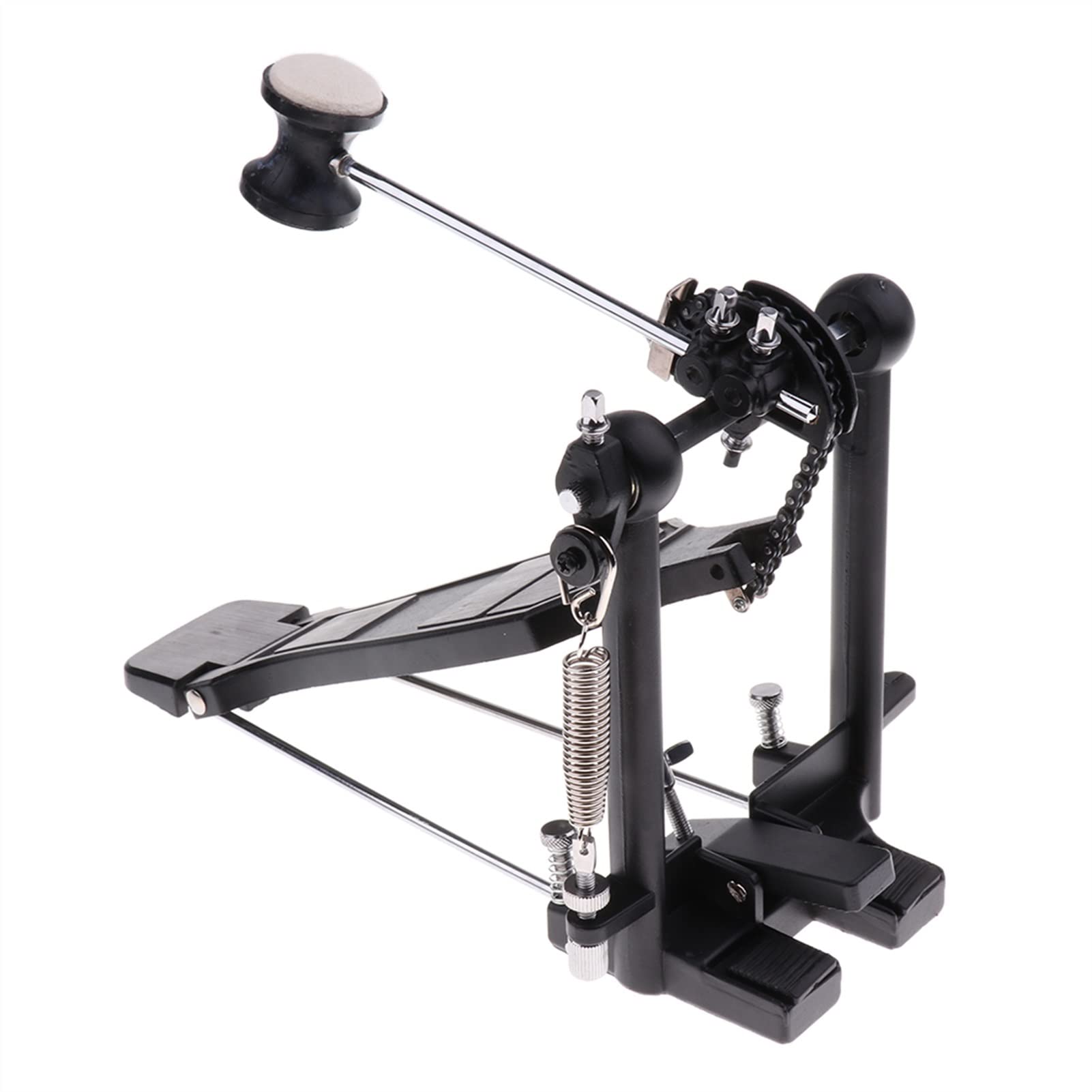 Heavy-Duty Single Chain Drive Drum Pedal with Beater - Professional Drum Kit Replacement Part for Live Performances & Studio Recording