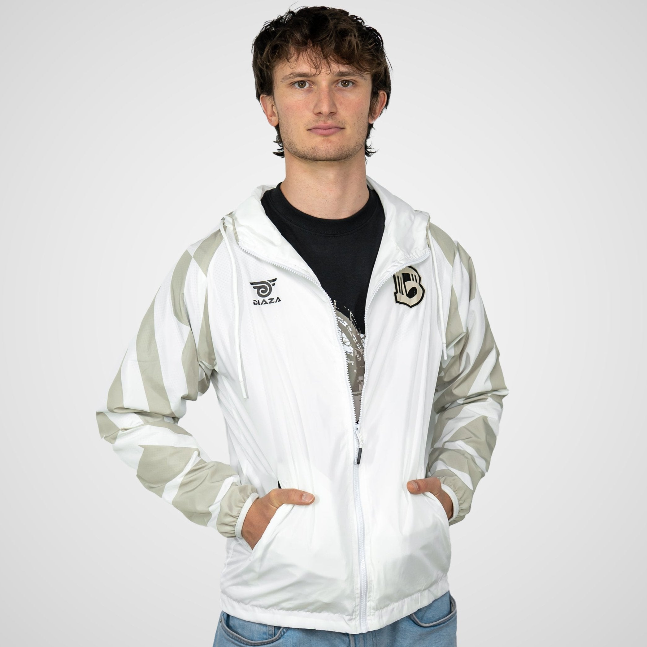 Brooklyn FC White Windbreaker Jacket - Lightweight Waterproof Running Jacket for Men & Women - Perfect for Outdoor Sports, Jogging, and Casual Wear