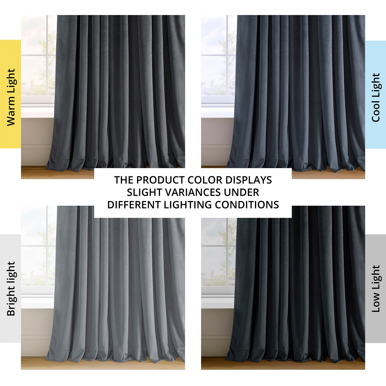 Blue Grey French Pleat Blackout Curtains for Bedroom & Living Room - Thermal Insulated Velvet Drapes for Noise Reduction & Light Blocking