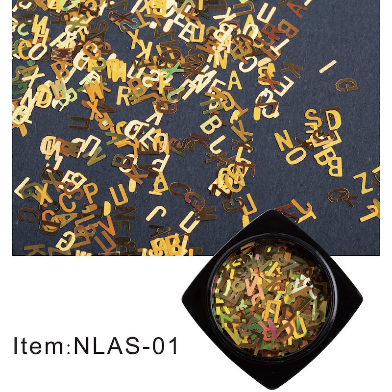 Nail Art Letters Laser Alphabet Sequins - DIY Nail Decoration for Manicure, Party, Wedding & Special Events