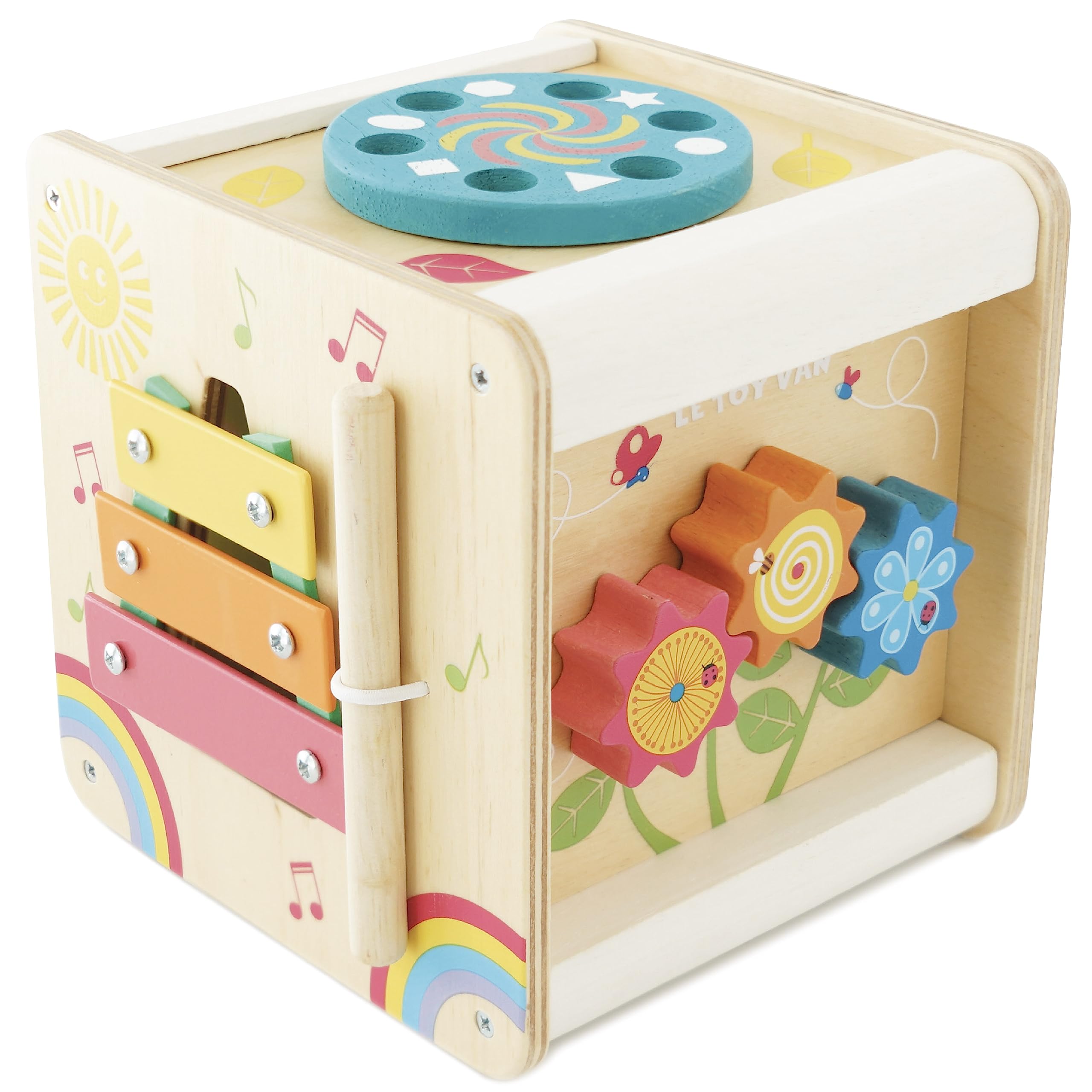 Le Toy Van Petit Activity Cube - Wooden Baby Toy for Early Learning & Development - Perfect for Playtime, Nursery, and Montessori Education