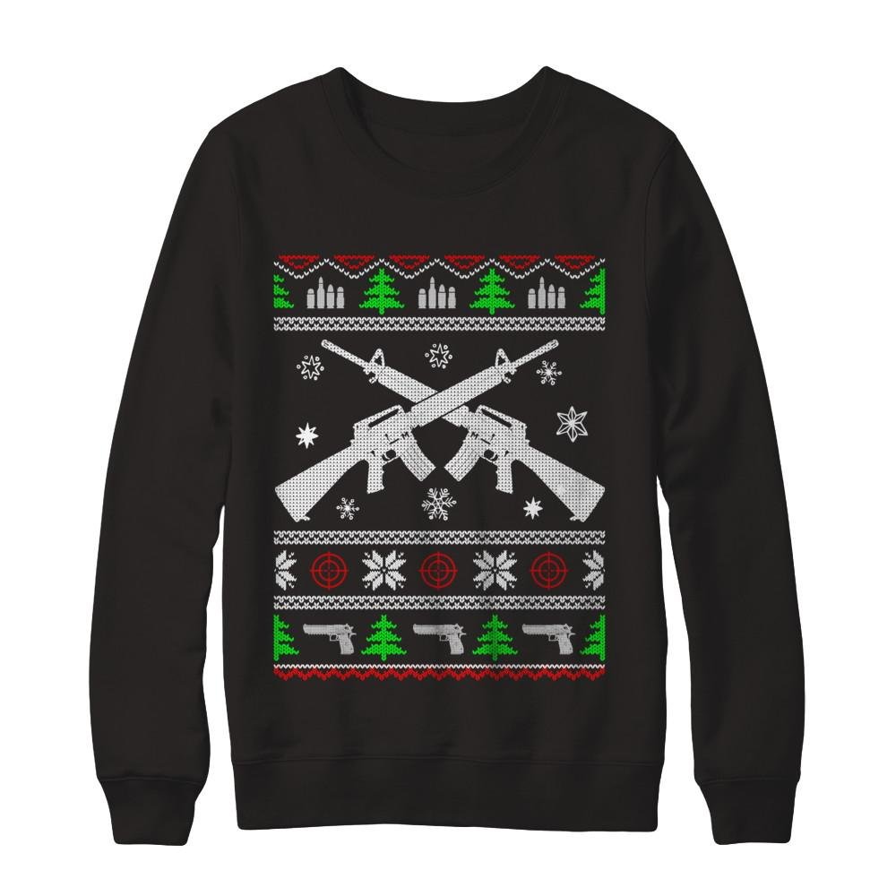 CenturyTee I Want Rifle Guns for Christmas Ugly Christmas Sweater - Funny Holiday Shirt & Sweatshirt for Men & Women - Perfect for Xmas Parties, Gag Gifts & Festive Outfits