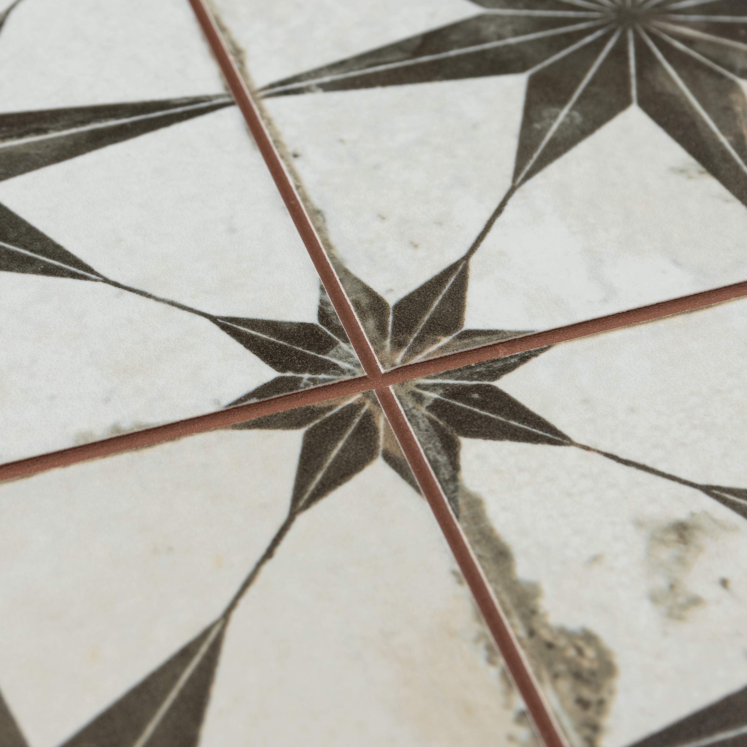 Merola Tile Harmonia Kings Star Nero 13x13 Inch Ceramic Floor & Wall Tile - Perfect for Kitchen Backsplash, Bathroom & Living Room Decor