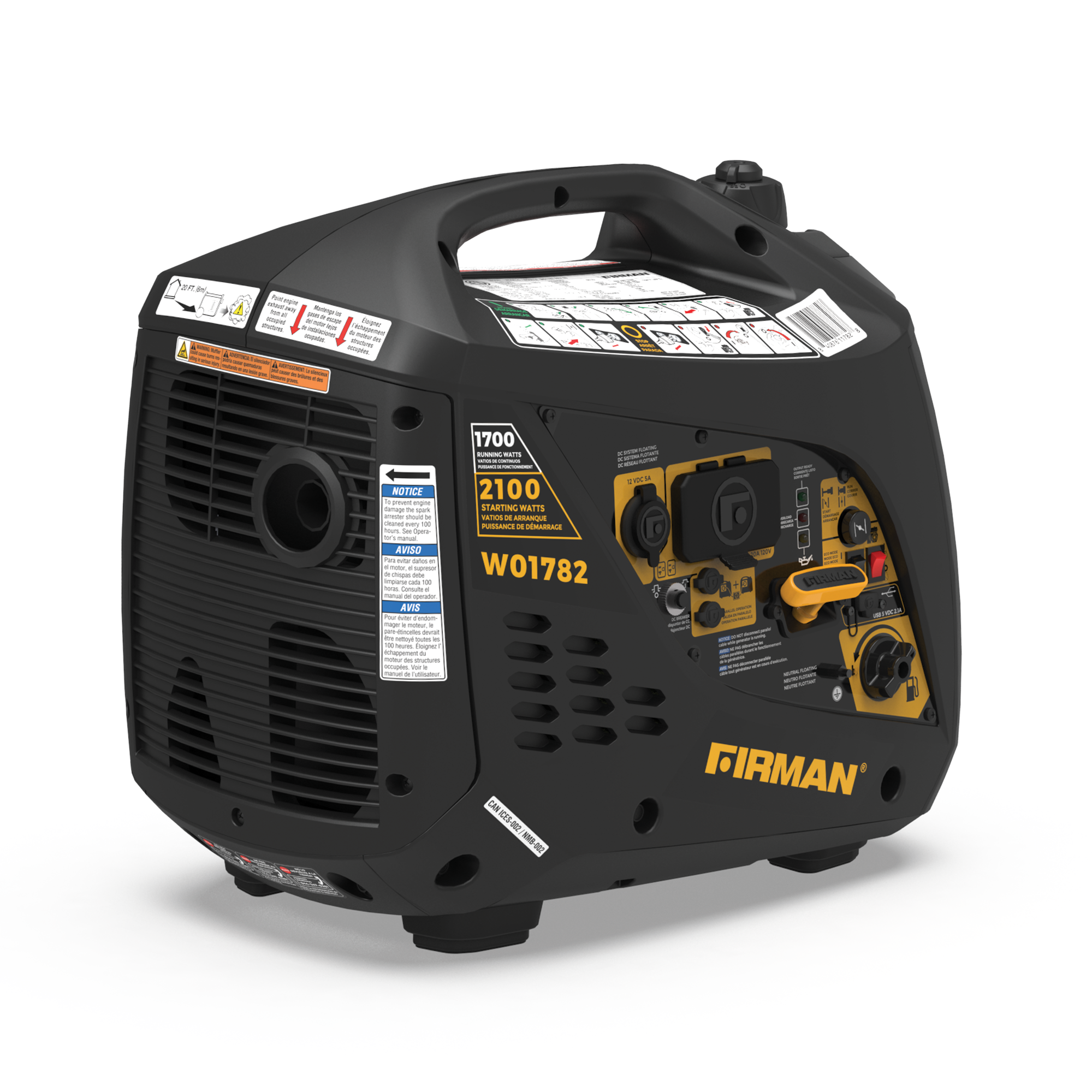 2100W Portable Inverter Generator with Recoil Start - Quiet, Lightweight Power for Camping, RV Trips & Emergency Backup