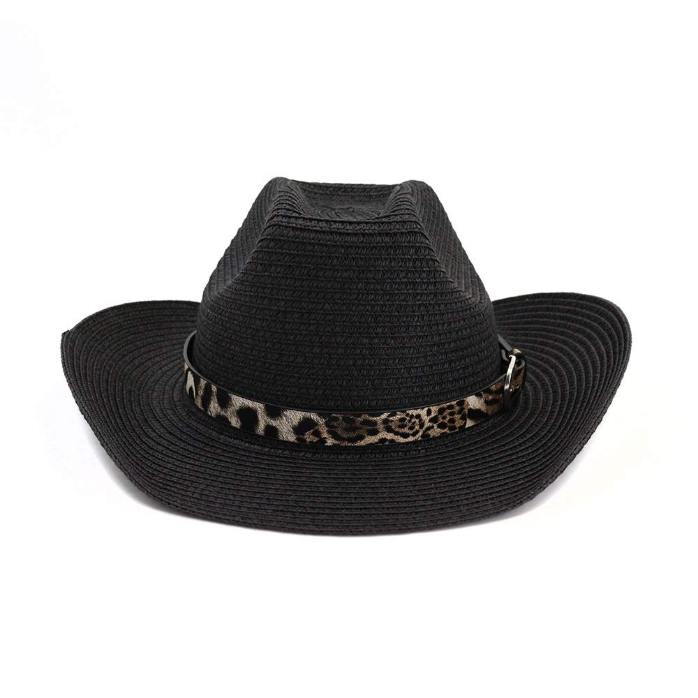 Stylish Unisex Roll-Up Brim Straw Cowboy Hat for Men & Women - Western Sun Hat for Beach, Summer, Lifeguard, and Outdoor Activities