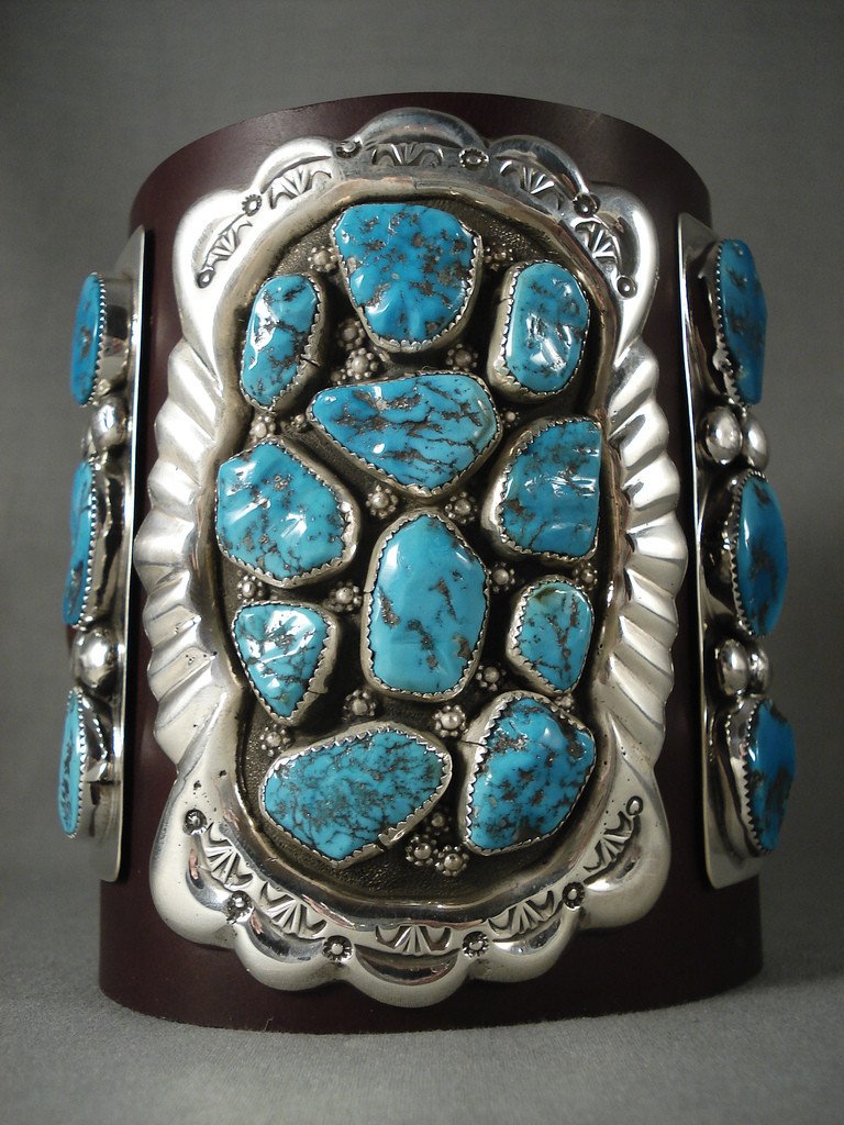 Vintage Navajo 'Turquoise Burst' Native American Sterling Silver Ketoh Bracelet - Authentic Handmade Southwest Jewelry for Women, Perfect for Boho Fashion & Cultural Events