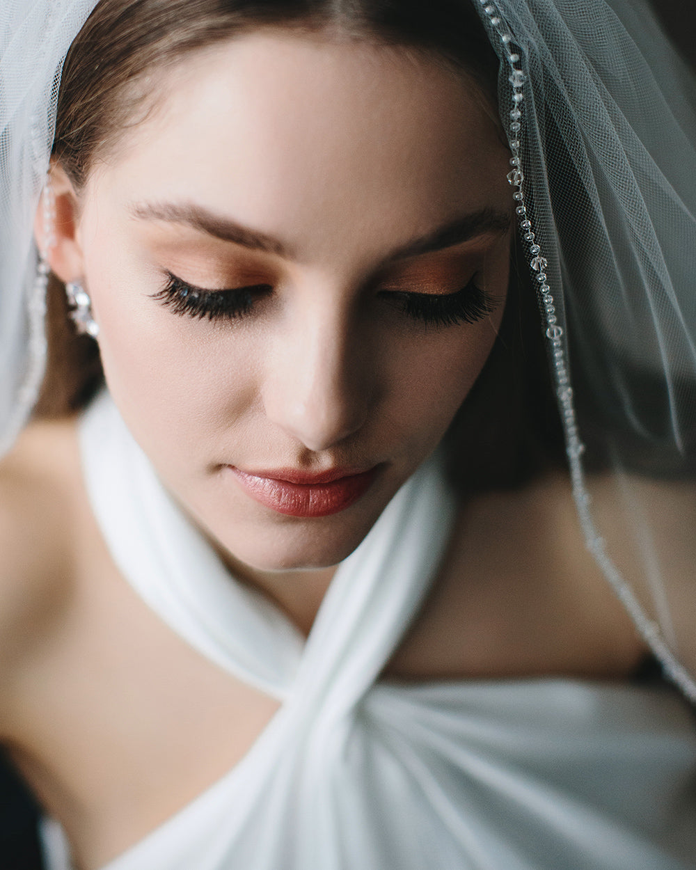 Elegant Eden Crystal Wedding Veil - Handmade Bridal Veil with Sparkling Crystals for Bride | Perfect for Church Ceremony, Outdoor Wedding & Photography