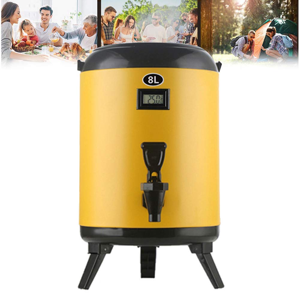 8L Stainless Steel Water Dispenser for Juice, Tea & Beverages - Commercial Drink Dispenser for Milk Tea Shops, Family Gatherings & Events