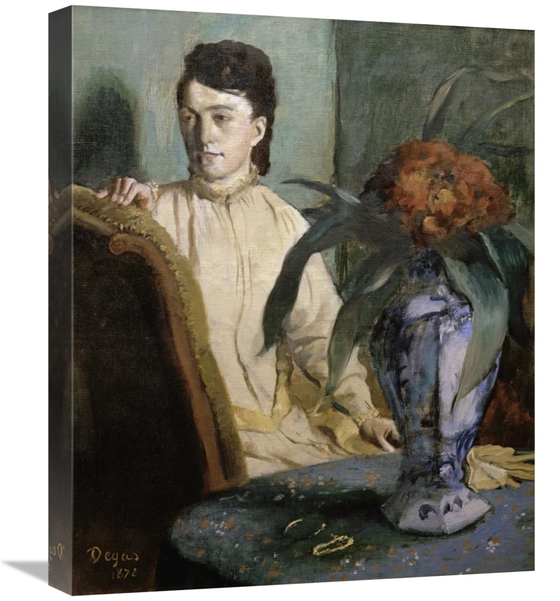 Edgar Degas 22 Inch Woman with Porcelain Vase Art Print - High Quality Canvas Wall Decor for Living Room, Bedroom & Office
