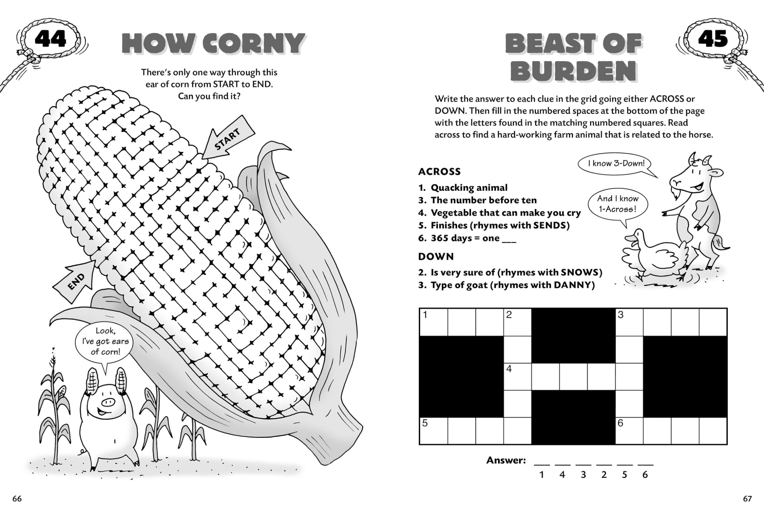 Barnyard Games & Puzzles for Kids: 100 Mazes, Word Games, Picture Puzzles, Jokes & Riddles, Brainteasers - Fun Educational Activities for Children Ages 6-12 | Perfect for Road Trips, Birthday Parties & Classroom Learning
