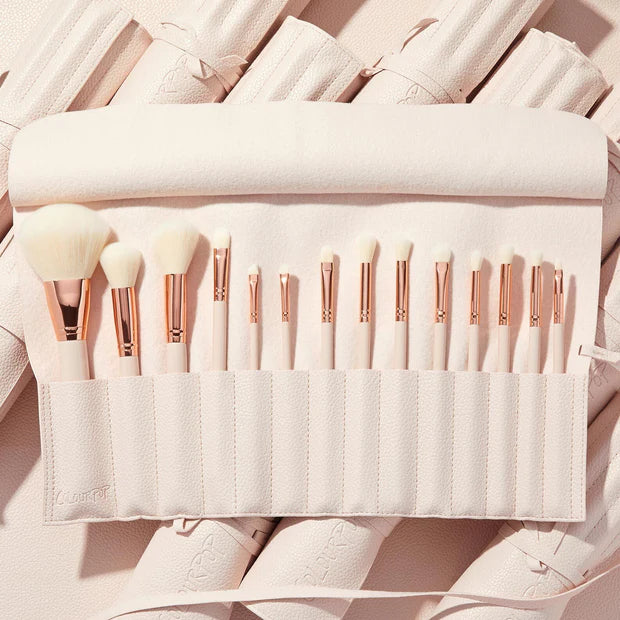 Ultimate Brush Roll Set by Colourpop - 12-Piece Makeup Brush Collection for Professional & Everyday Beauty - Perfect for Travel, Home Use & Makeup Artists
