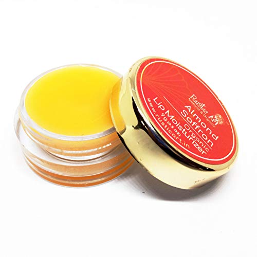 Organic Almond Saffron Lip Balm - Vegan & Natural Lip Moisturizer for Soft, Nourished Lips | 9g | Perfect for Dry Lips, Winter Care & Daily Hydration