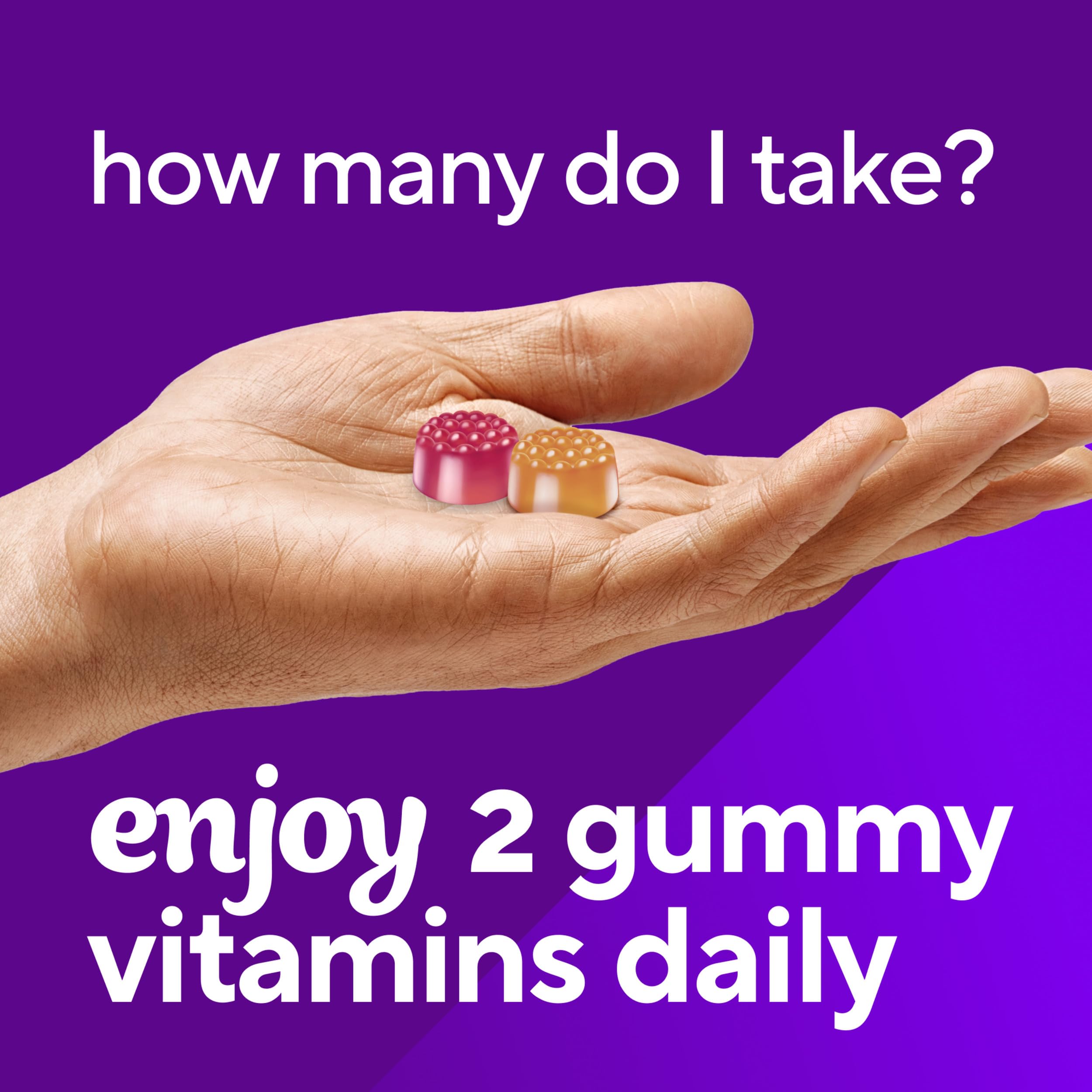 Vitafusion Men's 50+ Daily Multivitamin Gummies - 120 Count - Supports Energy, Immunity & Heart Health - Delicious Berry Flavored Gummy Vitamins for Active Senior Men