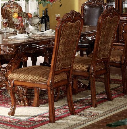Acme Dresden Pedestal Dining Chairs - Set of 2 Brown Cherry Oak Side Chairs for Kitchen, Dining Room & Breakfast Nook | Elegant Home Furniture