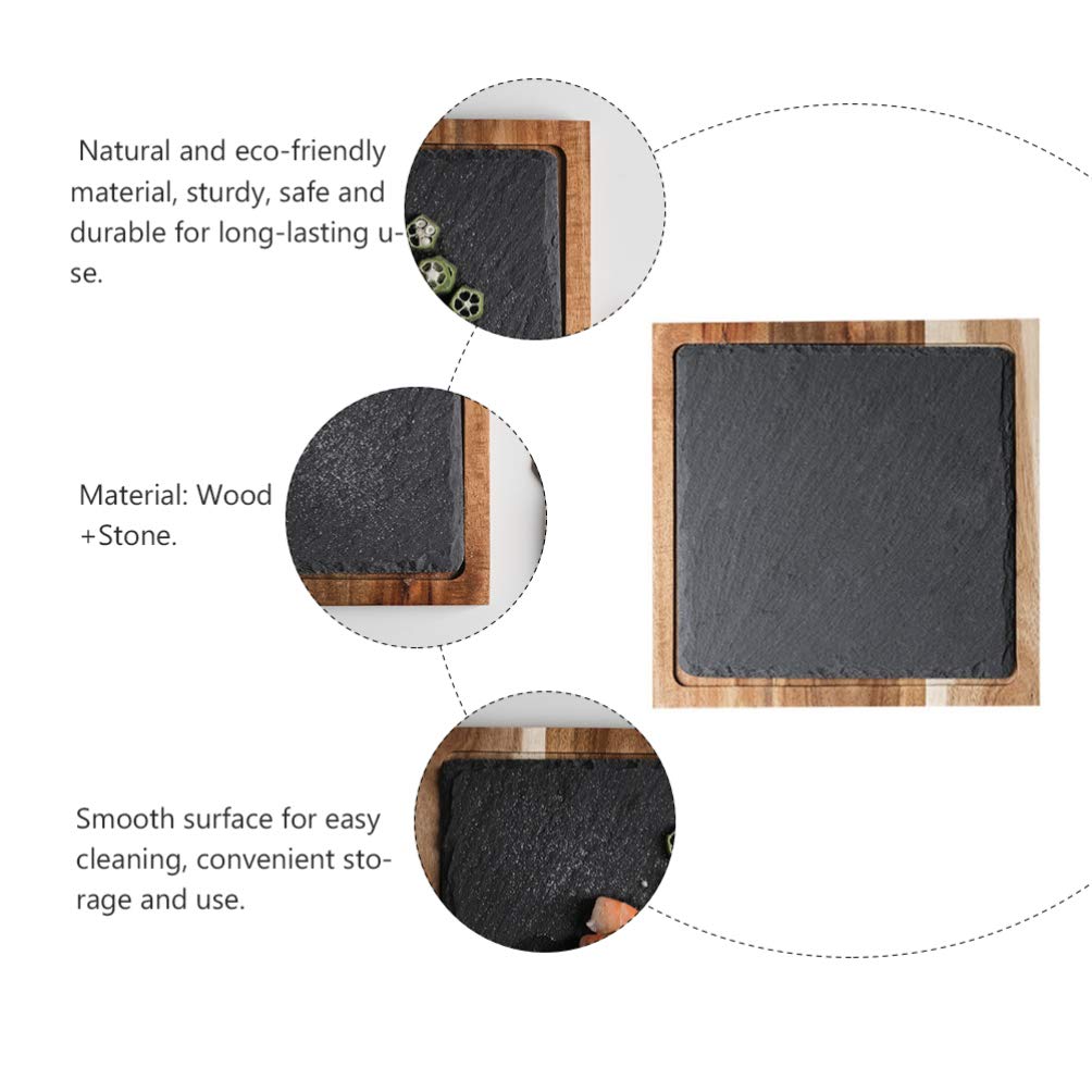 Hemoton Solid Wood Serving Tray - Western & Japanese Cuisine Snack Plate for Appetizers, Cheese, Charcuterie - Perfect for Dinner Parties, Picnics, and Home Decor