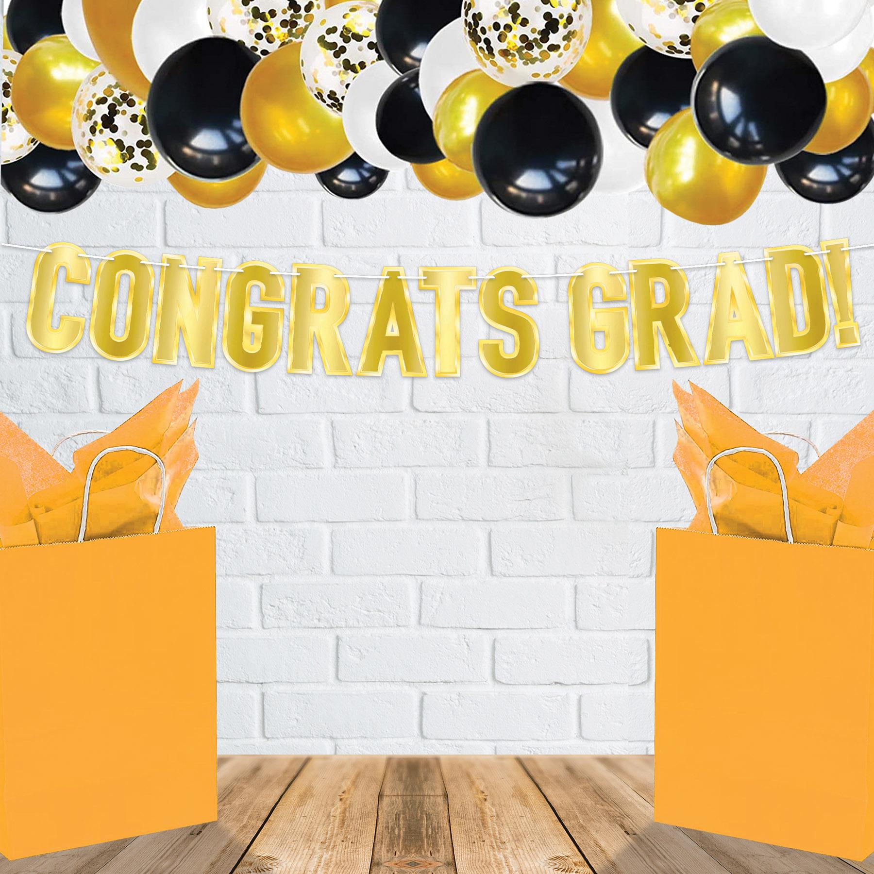 12 Pack Beistle Foil Graduation Streamers - Silver & Gold Congrats Grad Party Decorations - Perfect for Graduation Ceremonies, Parties & Photo Backdrops