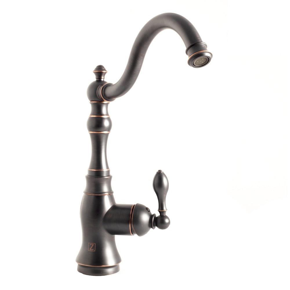 ZLINE Rembrandt Single Handle Pull-Down Kitchen Faucet with Side Sprayer in Oil Rubbed Bronze - High Arc Commercial Style for Modern Farmhouse & Restaurant Use (REM KF ORB)