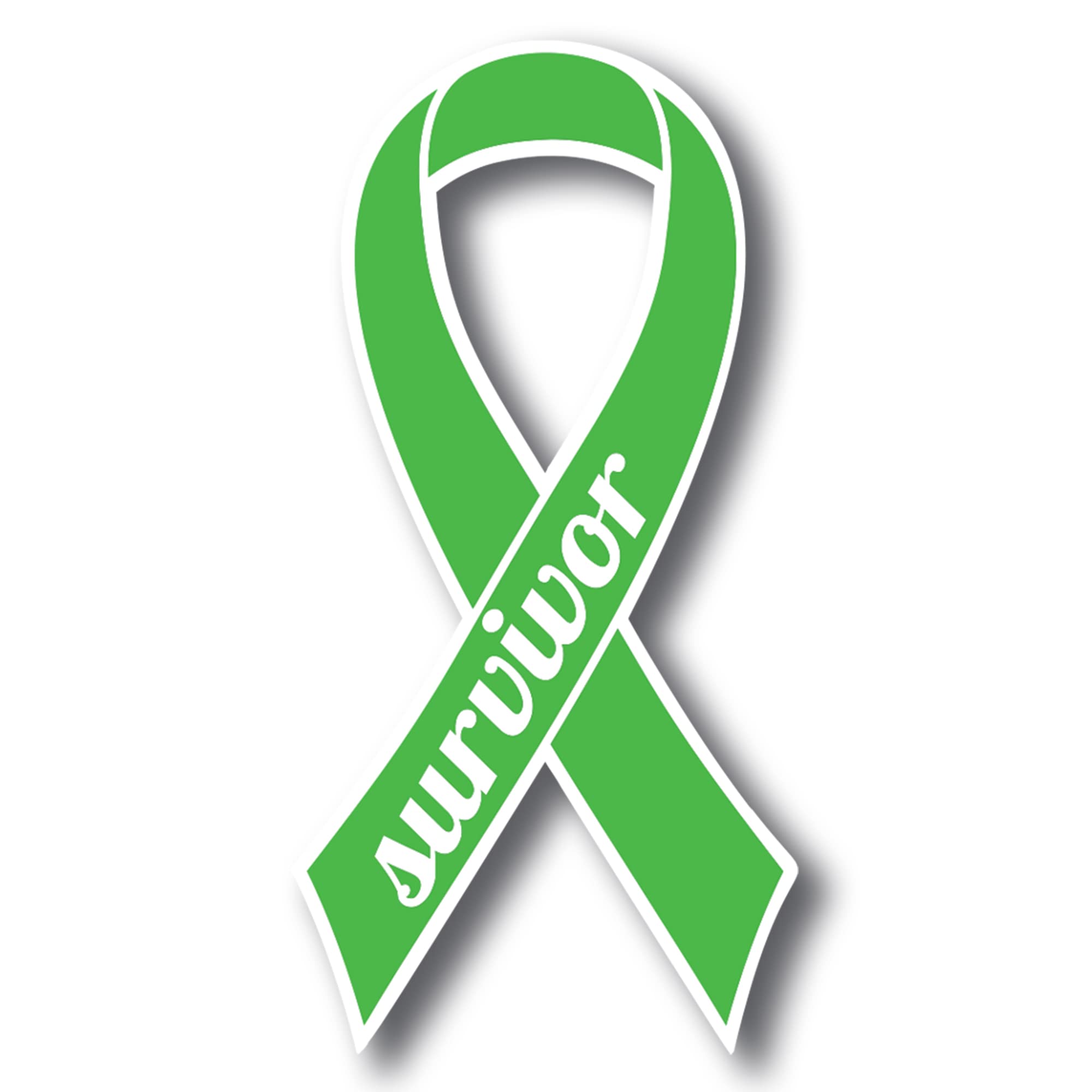 Kelly Green Ribbon Magnet Decal for Gallbladder Cancer Survivors - 3.5x7 Inches Car Magnet for Truck, SUV & Vehicles - Celebration of Strength & Support - Made in USA - Perfect for Awareness Events, Fundraisers & Survivor Tributes