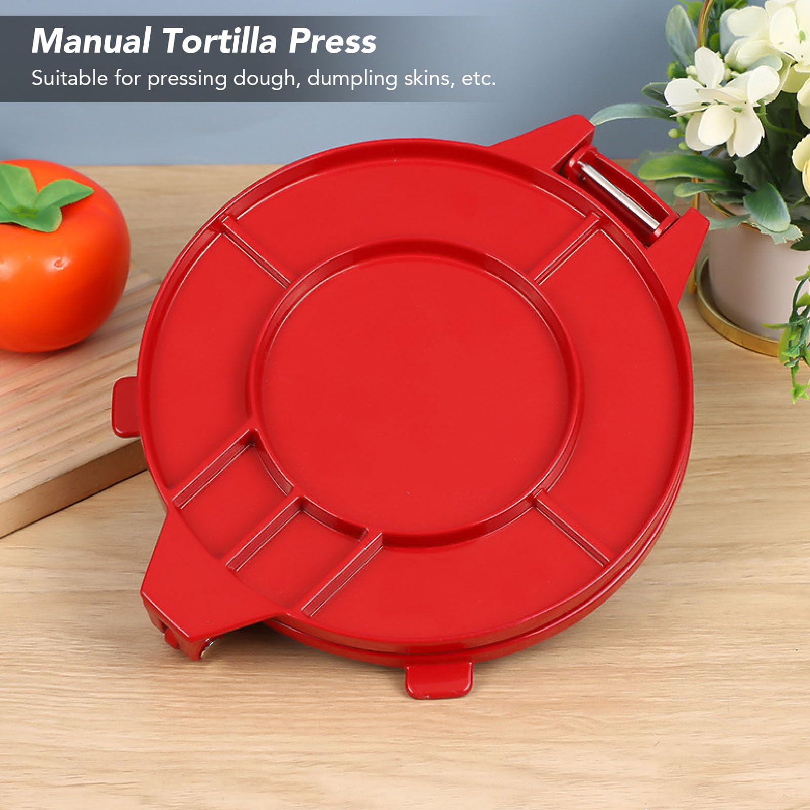 8 Inch Aluminum Alloy Tortilla Press - Manual Dough Press Machine for Flour Tortillas, Pizza Dough & Pie Crusts - Perfect for Mexican Cuisine, Home Cooking & Restaurant Use